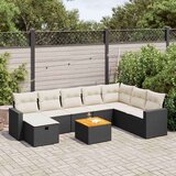 vidaXL 9-dijelni set vrtnih sofa s jastucima crni od poliratana | shoptok.hr
