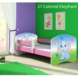  Otroška postelja ACMA z motivom, stranska roza 160x80 cm 27 Colored Elephant | Shoptok.si