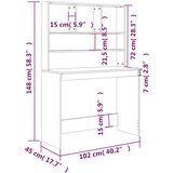  Radni stol s policama crni 102 x 45 x 148 cm konstruirano drvo | shoptok.hr