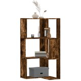  Kutni regal za knjige 3 razine boja hrasta 50x50x102 cm drveni | shoptok.hr