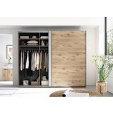 Venda OMARA Z DRSNIMI VRATI, barve hrasta, svetlo siva | Shoptok.si