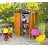 SPACEMAKER Metalna vrtna kućica Woodlake 54 | Smeđa | 122x151x198 cm | shoptok.hr