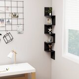 vidaXL Stenska kotna polica črna 20x20x127,5 cm iverna plošča, (20620957) | Shoptok.si
