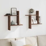  Zidne police 2 kom boja smeđeg hrasta 50x12x50 cm drvene | shoptok.hr