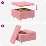  Otoman za pohranu s jastukom Ružičasta 80 x 80 x 45 cm Baršun | shoptok.hr