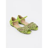 Shelvt Women's green sandals with cubic zirconia | Shoptok.si