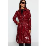 Trendyol Burgundy Shiny Belted Trench Coat | ePonuda.com