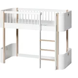 Oliver Furniture® nadstropna posteljica mini+ low loft bed 60x160 white/oak