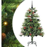 vidaXL Umjetno božićno drvce 150 LED lampica Topla bijela PVC i metal - 150 cm s LED-ima i crnim kuglicama | shoptok.hr