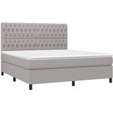  Krevet box spring s madracem LED svjetlosivi 180x200 cm tkanina | shoptok.hr