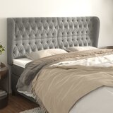  Uzglavlje s ušima svjetlosivo 203x23x118/128 cm baršunasto | shoptok.hr