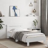  Okvir za krevet s uzglavljem i LED svjetlima bijeli 90x200 cm | shoptok.hr