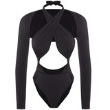 Trendyol black cut out detailed swimsuit Cene