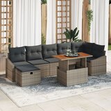 vidaXL set od 8 vrtnih sofa s jastučićima siva poli ratan | shoptok.hr
