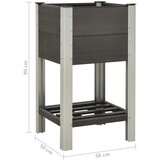 Povišena vrtna gredica s policom 50 x 50 x 90 cm WPC siva | Eponuda.com