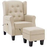 Maison Chic Masažni stol - Relax naslanjač s stolčkom za noge krem blago, (22134229) | Shoptok.si