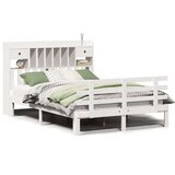 vidaXL Knjižna postelja brez vzmetnice bela 150x200 cm trdna borovina | Shoptok.si