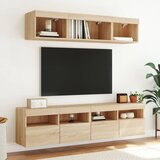 5-dijelni zidni TV elementi s LED svjetlima boja hrasta drveni | shoptok.hr
