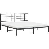  Metalni okvir za krevet s uzglavljem crni 183x213 cm | shoptok.hr