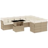 vidaXL 10-dijelni set vrtnih sofa s jastucima bež od poliratana | shoptok.hr