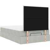 Okvir za krevet s madracima svjetlosivi 120x190 cm baršunasti | shoptok.hr