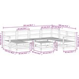  Vrtna sedežna garnitura 8-delna bela trdna borovina, (21145978) | Shoptok.si