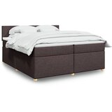  Krevet s oprugama i madracem tamnosmeđi 200x200 cm od tkanine | shoptok.hr