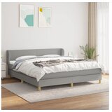  S oprugama i madracem svjetlosivi 180x200 cm od tkanine | shoptok.hr