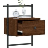 vidaXL Stenska nočna omarica rjavi hrast 35x30x51 cm inženirski les | Shoptok.si
