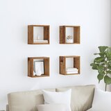 vidaXL Police za zid Stari les Trden predelan les 26 x 15 x 26 cm | Shoptok.si