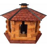  Drvena hranilica za ptice sa posudom za hranu 56x46x37 | shoptok.hr