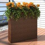 vidaXL Visoko cvetlično korito s 4 lonci poli ratan rjavo, (20618746) | Shoptok.si