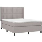  Box spring postelja z vzmetnico LED svetlo siva 140x190cm blago, (20901504) | Shoptok.si