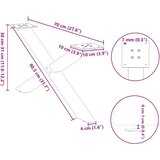  Noge za klubsko mizico v obliki črke X 2 kosa antracit 70 x (30-31) cm jeklo, (22123478) | Shoptok.si