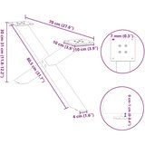  Noge za stolić u obliku slova X 2 kom antracit 70x(30-31) cm | shoptok.hr