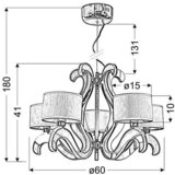 Lesnina XXXL VISEČA NIHALNA SVETILKA Ambrosia 60/60/180 cm E14 | Shoptok.si
