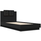vidaXL Okvir za krevet s uzglavljem crni 75x190 cm konstruirano drvo | shoptok.hr