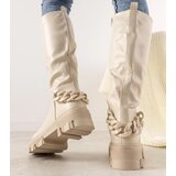 D/CEO Beige boots with chain Cognac | Shoptok.si