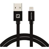 Swissten Kabel LIGHTNING TEXTILE 3A 60W 1,2m,črn, (5000313460) Cene