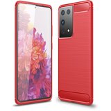  Ovitek za Samsung S21 Ultra 5G | Carbon vzorec | Svetlo rdeč | Shoptok.si