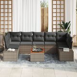 vidaXL 8-dijelni vrtni sofa set s jastučićima siva poli ratan akacija Cijene
