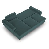 Cosmopolitan Design Petrolej zelena baršunasti sklopiva/s prostorom za odlaganje kutna garnitura (s lijevim kutom/s ležaljkom) Kyoto – | shoptok.hr