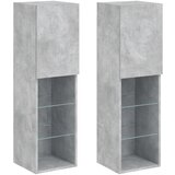 vidaXL TV omarica z LED lučkami 2 kosa betonsko siva 30,5x30x102 cm, (20977780) Cene