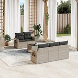 vidaXL 6-dijelni set vrtnih sofa od poliratana s jastucima svjetlosivi Cijene