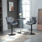  Set od 2 barske stolice tapecirane metalni okvir naslon baršunasti izgled podesiva visina 360° | shoptok.hr
