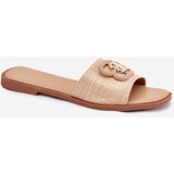 Boto Flat Women's Slippers With Decorative Detail Beige Nenitta | Shoptok.si