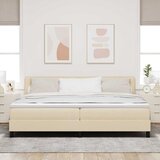 Krevet s opruga kutije s uzglavljem Krema 200 x 200 cm tkanina | Eponuda.com