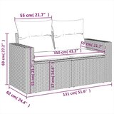  Vrtna garnitura - 6-dijelni set vrtnih sofa od poliratana s jastucima sivi - Siva 1 | shoptok.hr