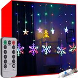 Malatec Novoletne lučke svetlobna zavesa 138 LED RGB 8 funkcij USB zvezde in snežinke, (20825574) | Shoptok.si
