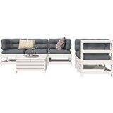 vidaXL 6-dijelni set vrtnih sofa bijeli od masivne borovine | shoptok.hr